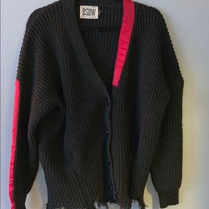 LF Black Distressed Cardigan